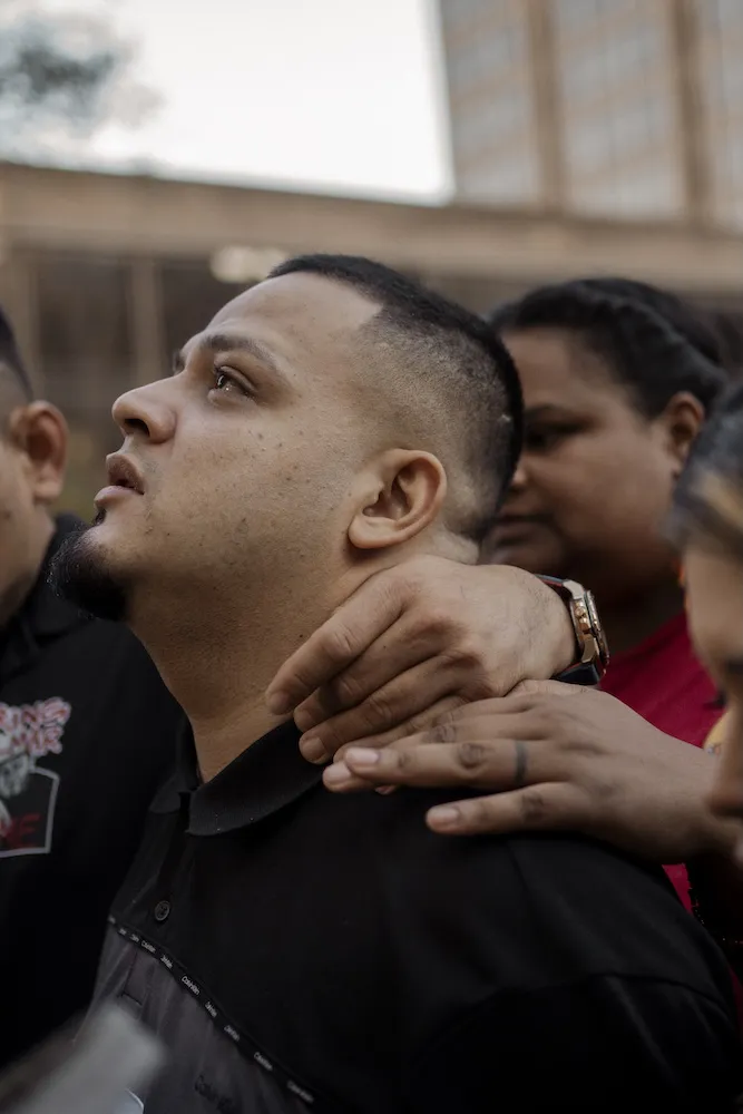 Kilmar Abrego Garcia climbs the steps of the Baltimore immigration court